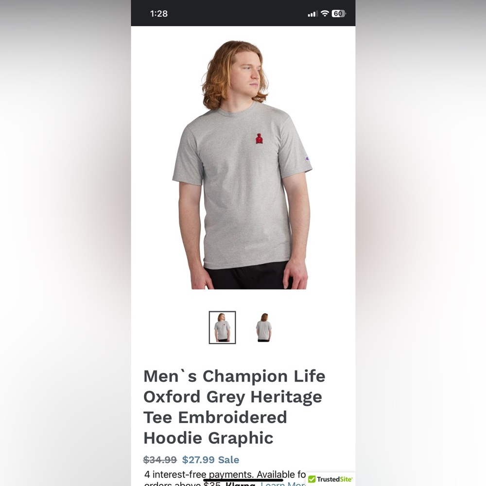 Men’s Champion Life Oxford Grey Tshirt
